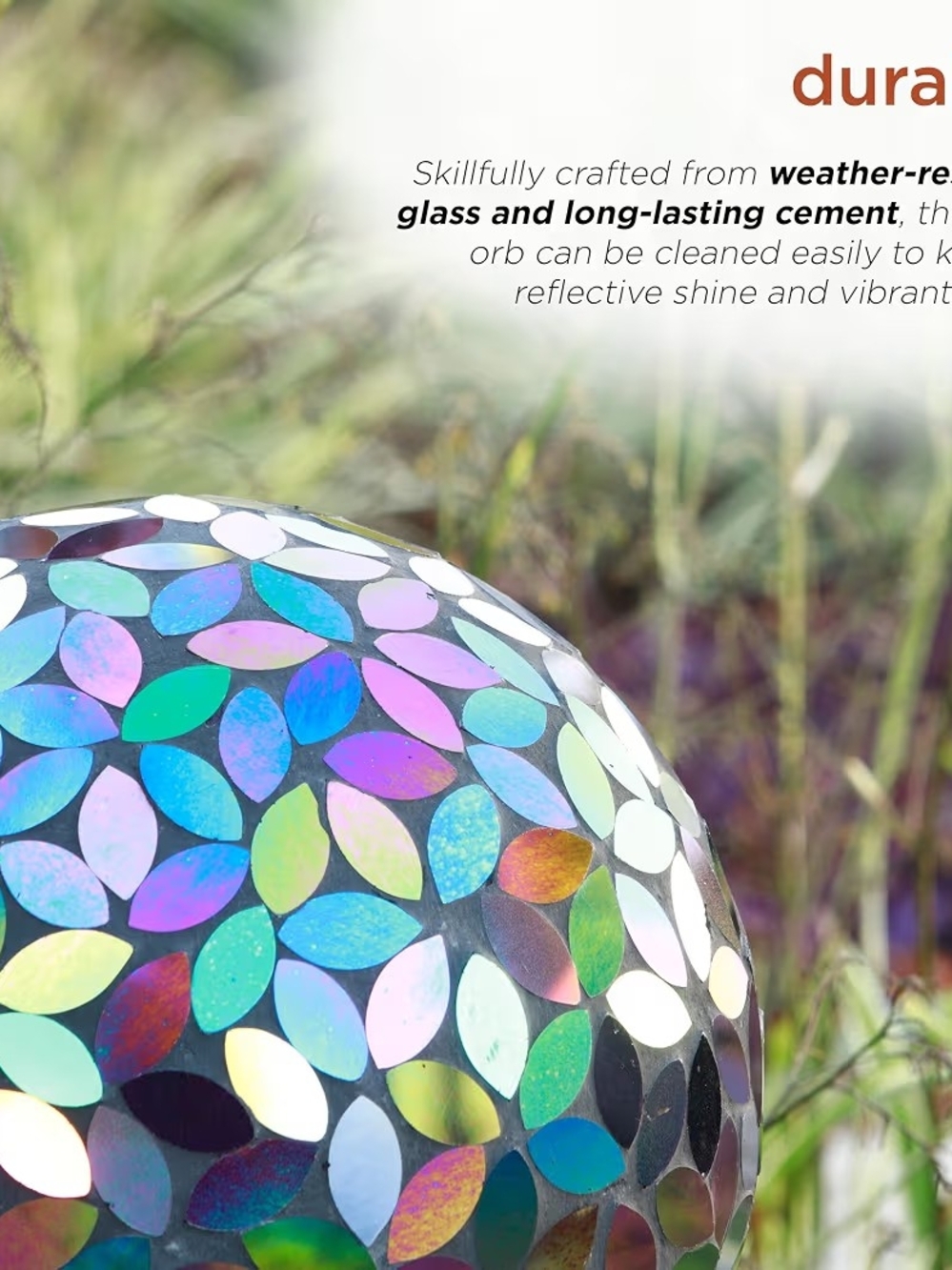 Alpine Corporation 10" Purple Mosaic Glass Gazing Globe – New in Box Garden Yard - Picture 9 of 10